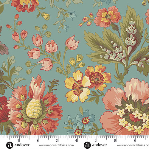 Farmers Daughter 108s by Laundry Basket Quilts Milk and Honey Blue