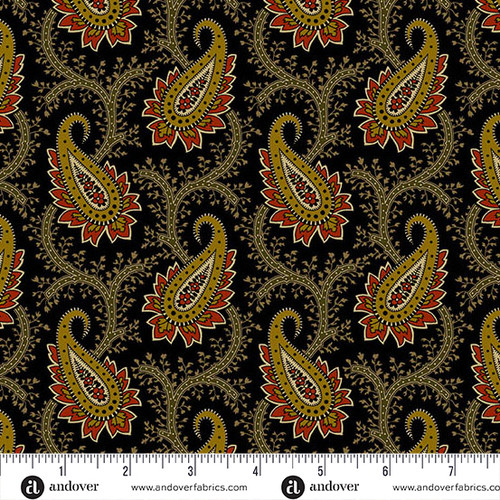 Madison Manor Revisited 108s by Jo Morton Main Paisley Black