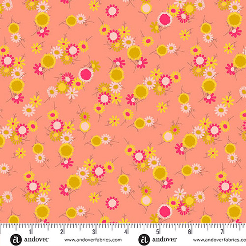 Jinny 108s by Alison Glass Daisy Chain 108 Flamingo