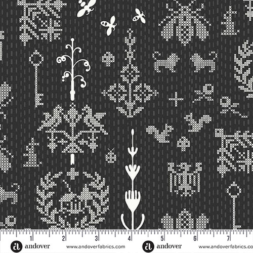 Jinny 108s by Alison Glass Redwork 108 Panda