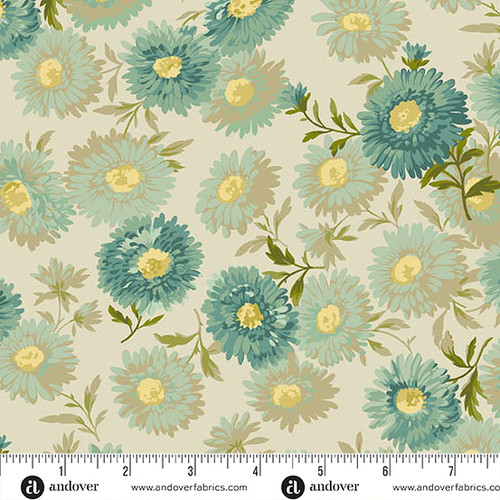 Chrysanthemum 108s by Laundry Basket Quilts Chrysanthemum 108 Jade