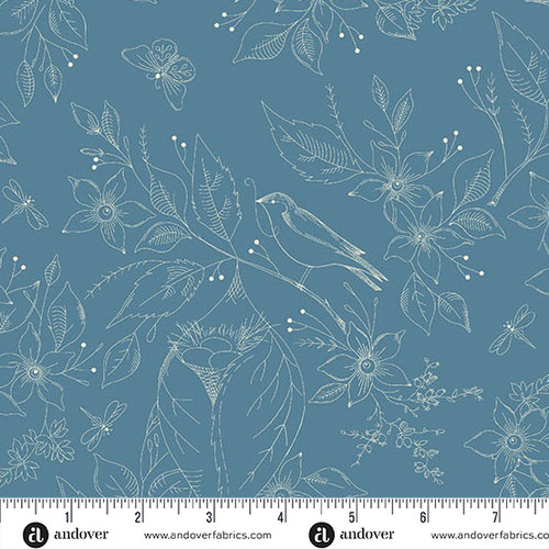 Sewing Bird 108s by Laundry Basket Quilts Sewing Bird 108 Indigo