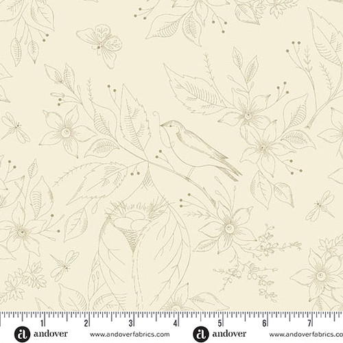 Sewing Bird 108s by Laundry Basket Quilts Sewing Bird 108 Cream