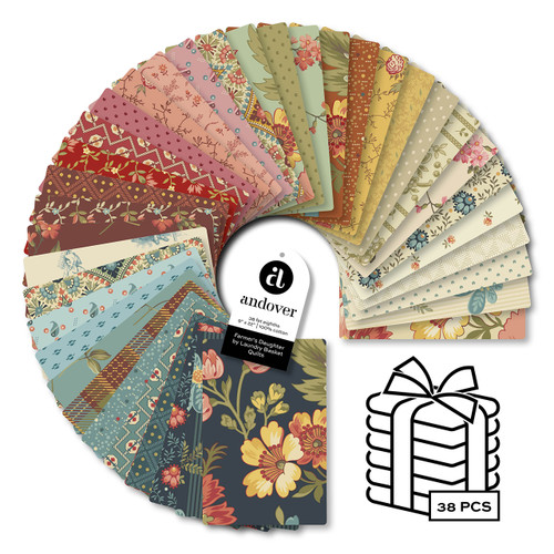 Farmer's Daughter by Laundry Basket Quilts - Four 22 X 9 Fat Eighth Bundles - 38 Cuts Each
