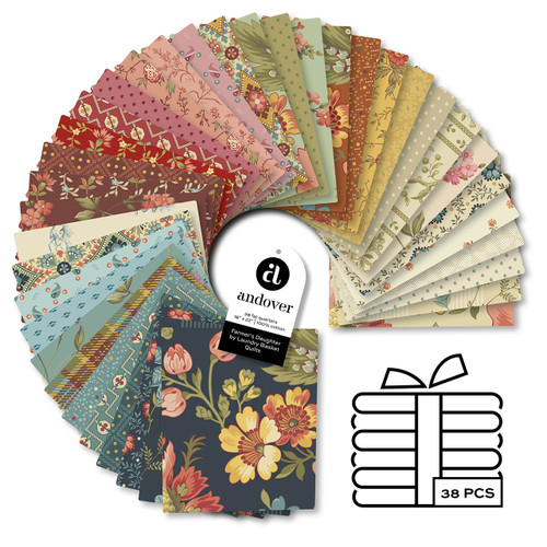 Farmer's Daughter by Laundry Basket Quilts - Four 22 X 18 FQ Bundles - 38 Cuts Each