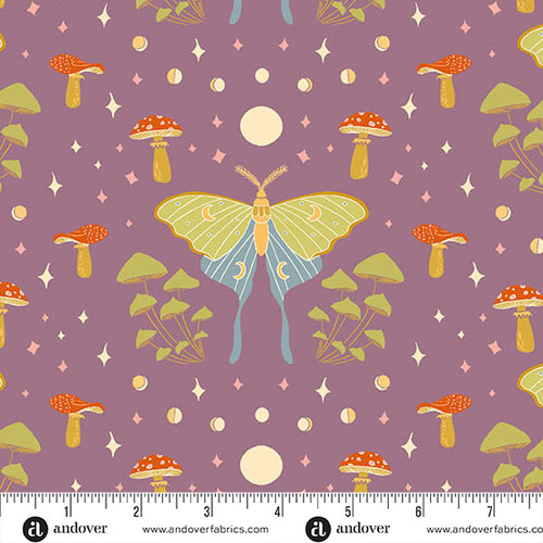 Celestial Garden by Alexandra Bordallo Moonlit Moths Plum