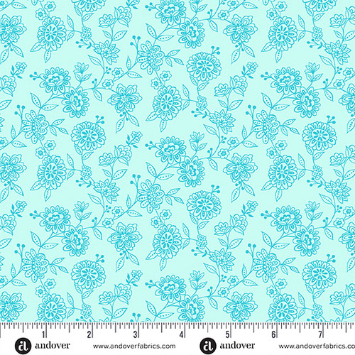 Revival by Makower UK Trail Teal