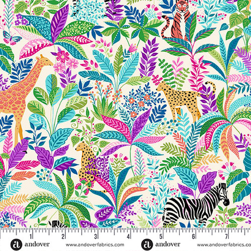 Tropica by Makower UK Wildlife White