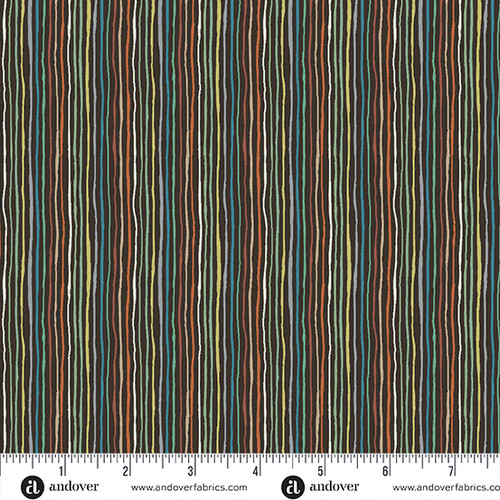 Prehistoric by Makower UK Stripe Brown