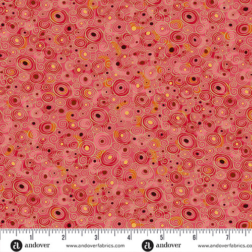 Golden by Makower UK Scroll Red