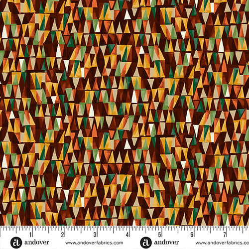 Golden by Makower UK Geometric Brown