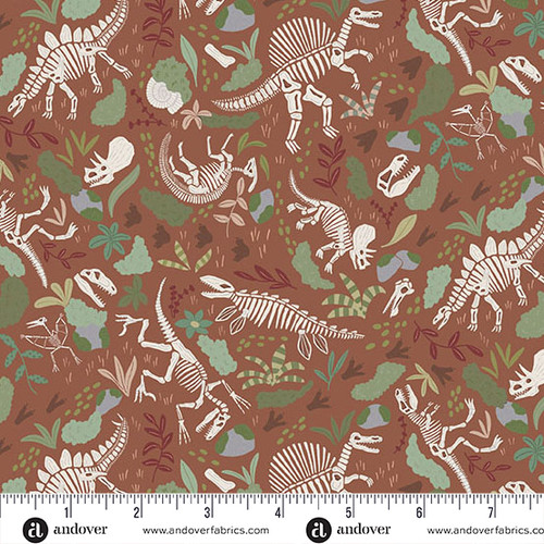 Prehistoric by Makower UK Fossils Brown