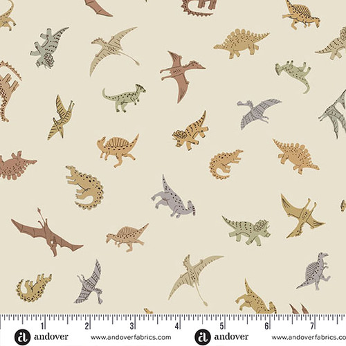 Prehistoric by Makower UK Pals Cream