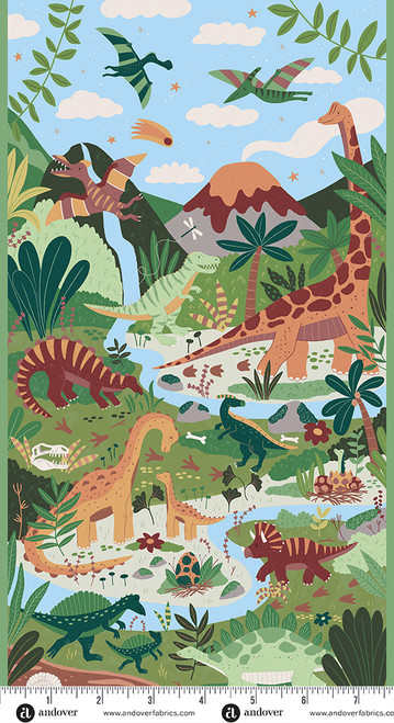 Prehistoric by Makower UK Panel Multi
