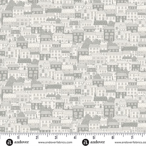 Driftwood by Makower UK Cottages Grey