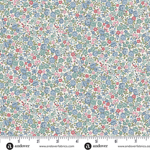 Petite Fleur by Makower UK Rose Blue