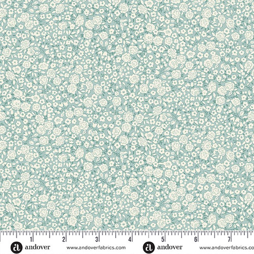 Petite Fleur by Makower UK Blossom Teal