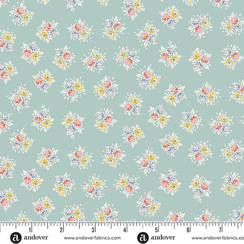 Petite Fleur by Makower UK Posy Teal