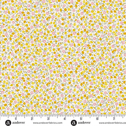 Petite Fleur by Makower UK Ditzy Yellow