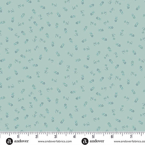 Petite Fleur by Makower UK Sprig Teal