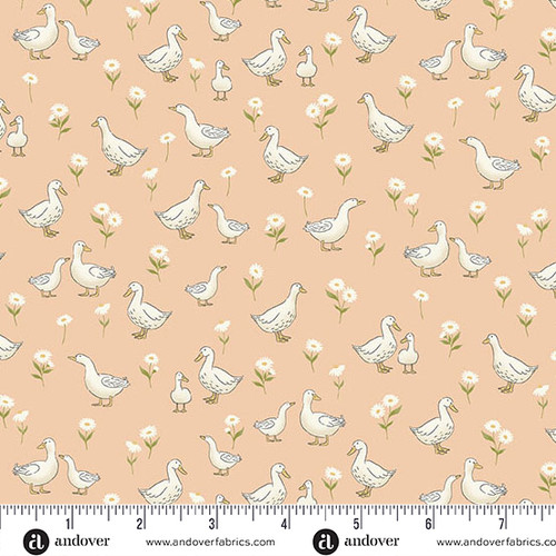 Little Ones by Makower UK Ducks Coral