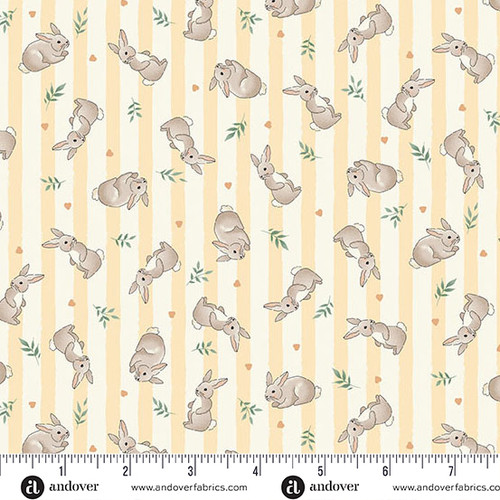 Little Ones by Makower UK Bunnies Yellow