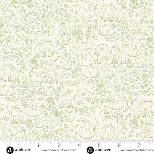 Little Ones by Makower UK Etched Green