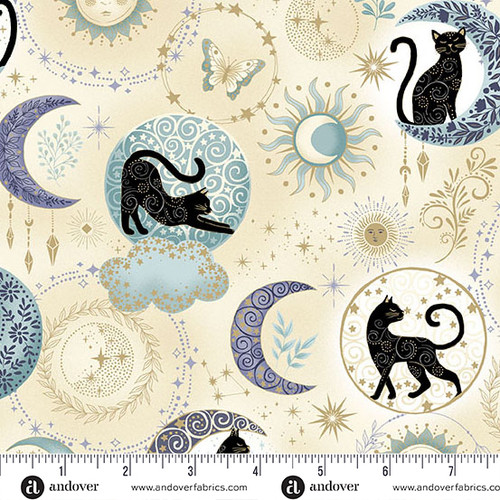 Charmed by Makower UK Twilight  Cream