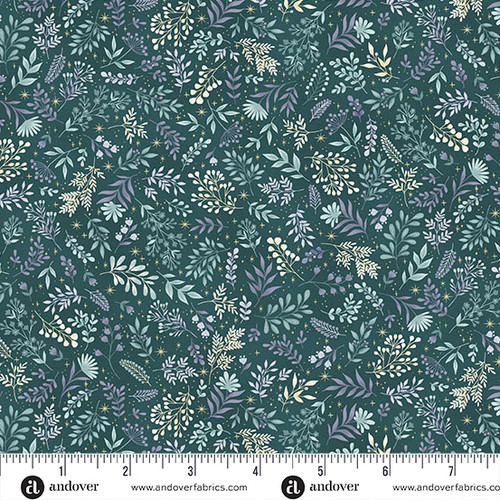 Charmed by Makower UK Flora Teal
