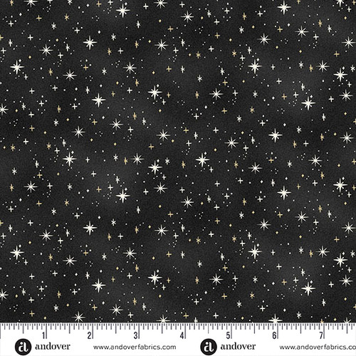 Charmed by Makower UK Shimmer Black