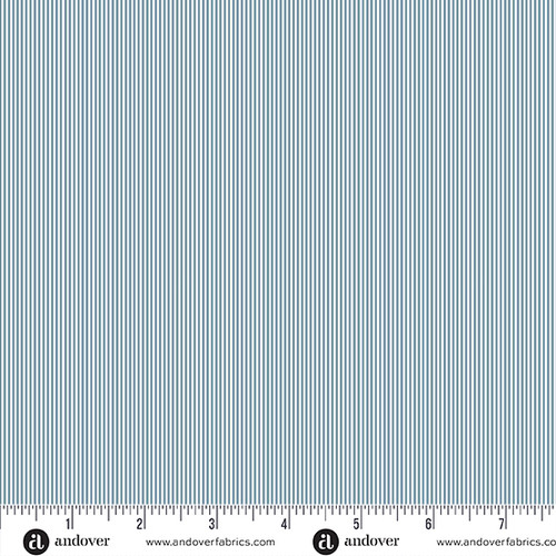 Driftwood by Makower UK Pin Stripe Blue