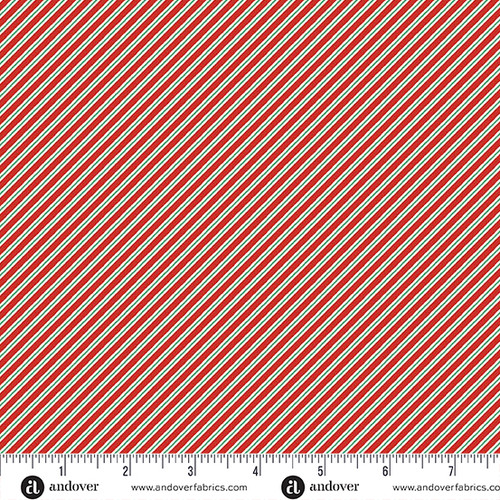 The Nutcracker by Makower UK Candy Cane Stripe Red