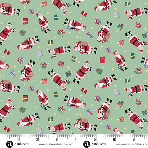 Country Christmas by Makower UK Santa Green