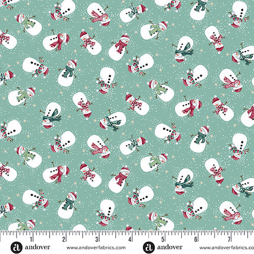 Country Christmas by Makower UK Snowmen Teal