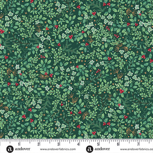 Country Christmas by Makower UK Evergreen Green