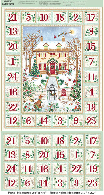 Country Christmas by Makower UK Advent Green
