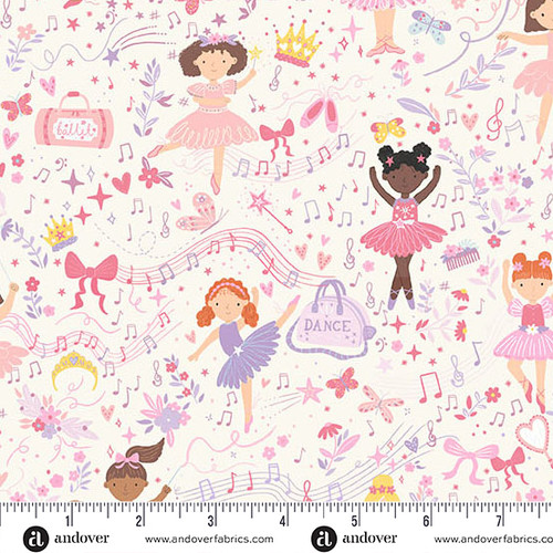 Dance Class by Makower UK Recital Cream