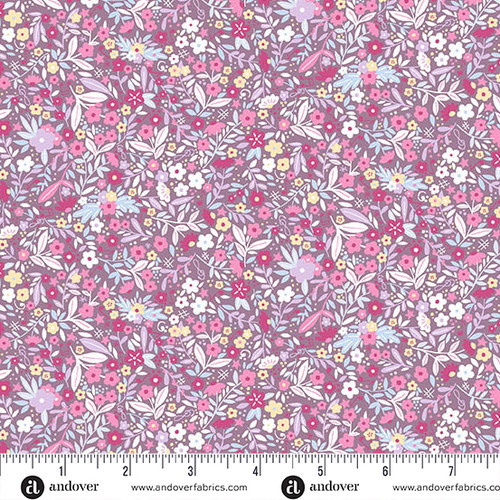Dance Class by Makower UK Floral  Purple