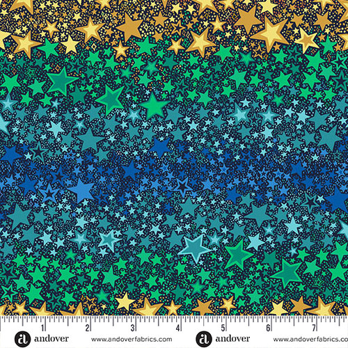 Orbit by Makower UK Ombre Star Blue