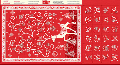 Scandi 2019 by Makower UK Scandi Advent Calendar Red