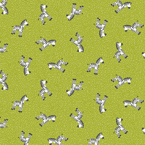 Jungle Friends by Makower UK Zebra Green