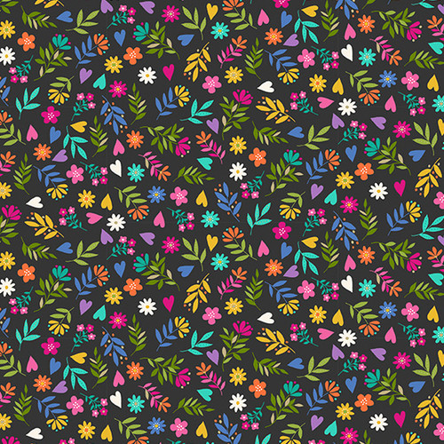 KATIE'S CATS BY MAKOWER UK Ditzy Flower Black