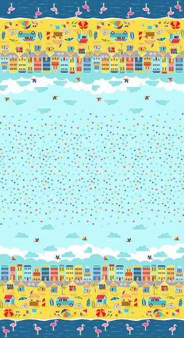 Pool Party by Makower UK Pool Party Double Border Multi
