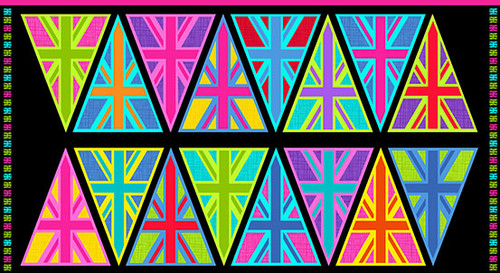 London Revival by Makower UK Funky Flags Multi