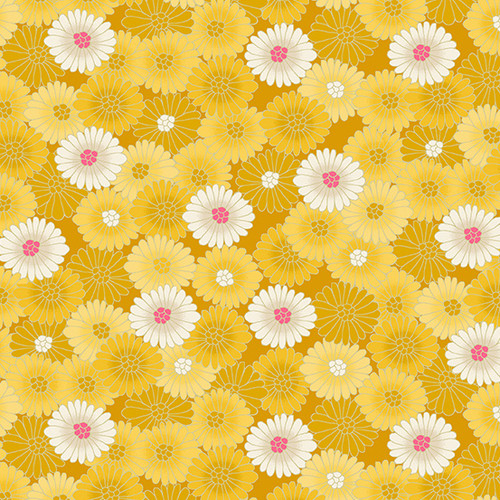 Hikari by Makower UK Chrysanthemum Yellow