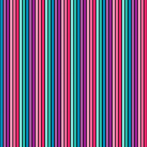 Furry Friends by Makower UK Rainbow Stripe Pink