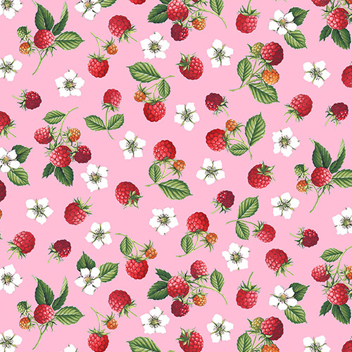 Summer Days by Makower UK Raspberries Pink