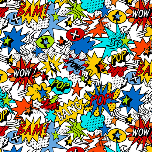 Monster Mash by Makower UK Pow White
