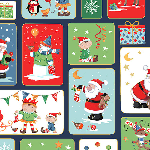 Santas Christmas by Makower UK Santa Blocks Multi