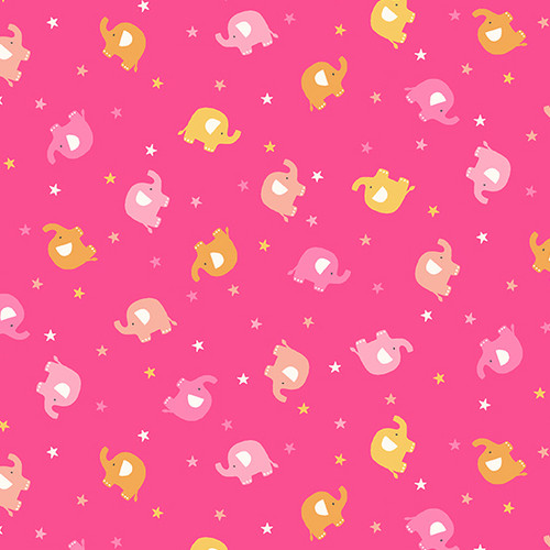 In The Jungle by Makower UK Ellie Scatter Pink